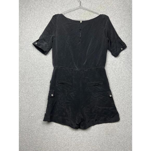 RAG & BONE 100% Silk Romper Shorts Cuffed Womens 6 Minimalist Simple Modern - Picture 2 of 11